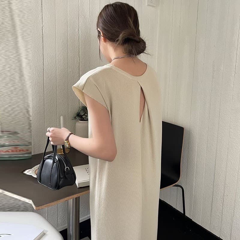 Mulheres grávidas Drape sem mangas vestido feminino outono Retro Casual mais magro olhar All-Match Design em torno do pe
