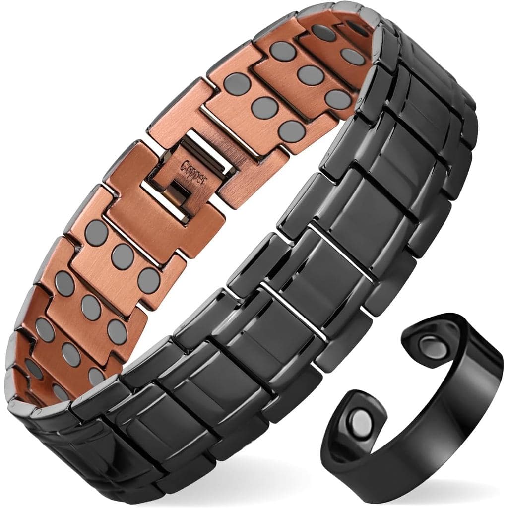 Pulseira de Cobre MagEnergy para Homens, Pulseira Magnética 3X Mais Resistente, Joia de Cobre 99,99% Puro, Presente com