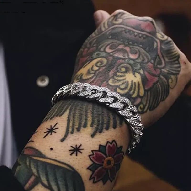 Pulseira cuban ice cravejada prata 13MM zircônias A+++