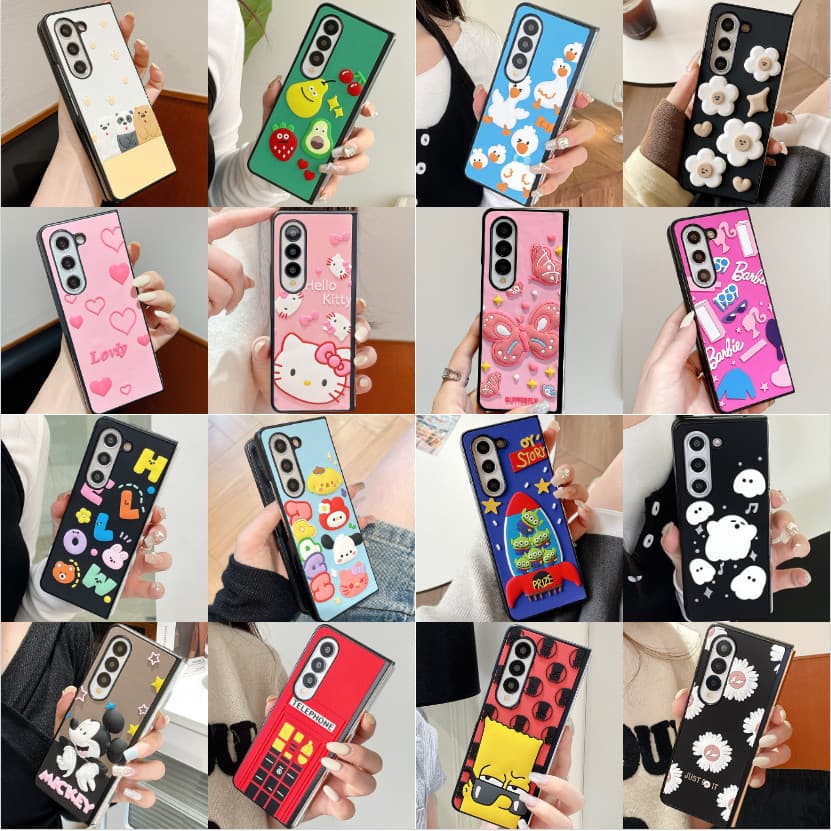 Novo Para 2026 Samsung Galaxy Z Fold 8 Ultra 7 6 5 Capa De Telefone Dobrável Cute Daisy flowers design Inspirado Em 3D T