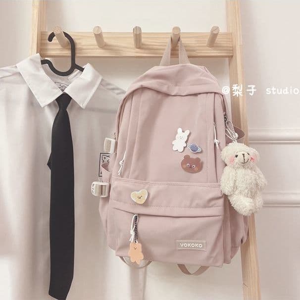 Bolsa Escolar Feminina Estilo Coreano Para Estudantes Do Ensino Médio E , Boné Grande