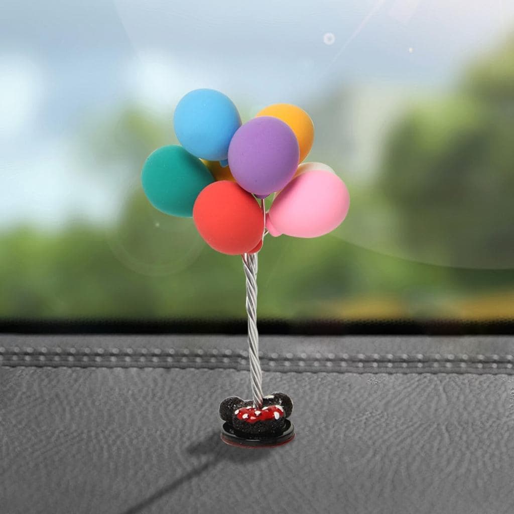 Decoração de Painel de Carro com Balões Coloridos e Fofos – Adoráveis Miniaturas de Balões em Resina para Console do Car