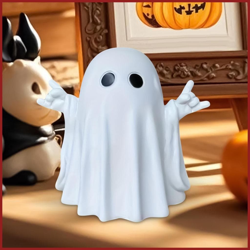 Halloween Fantasma Estatueta Bonito Rock-And-Roll Ornamento Colecionável Decoração Humorística Para Assombrado yikuiabr