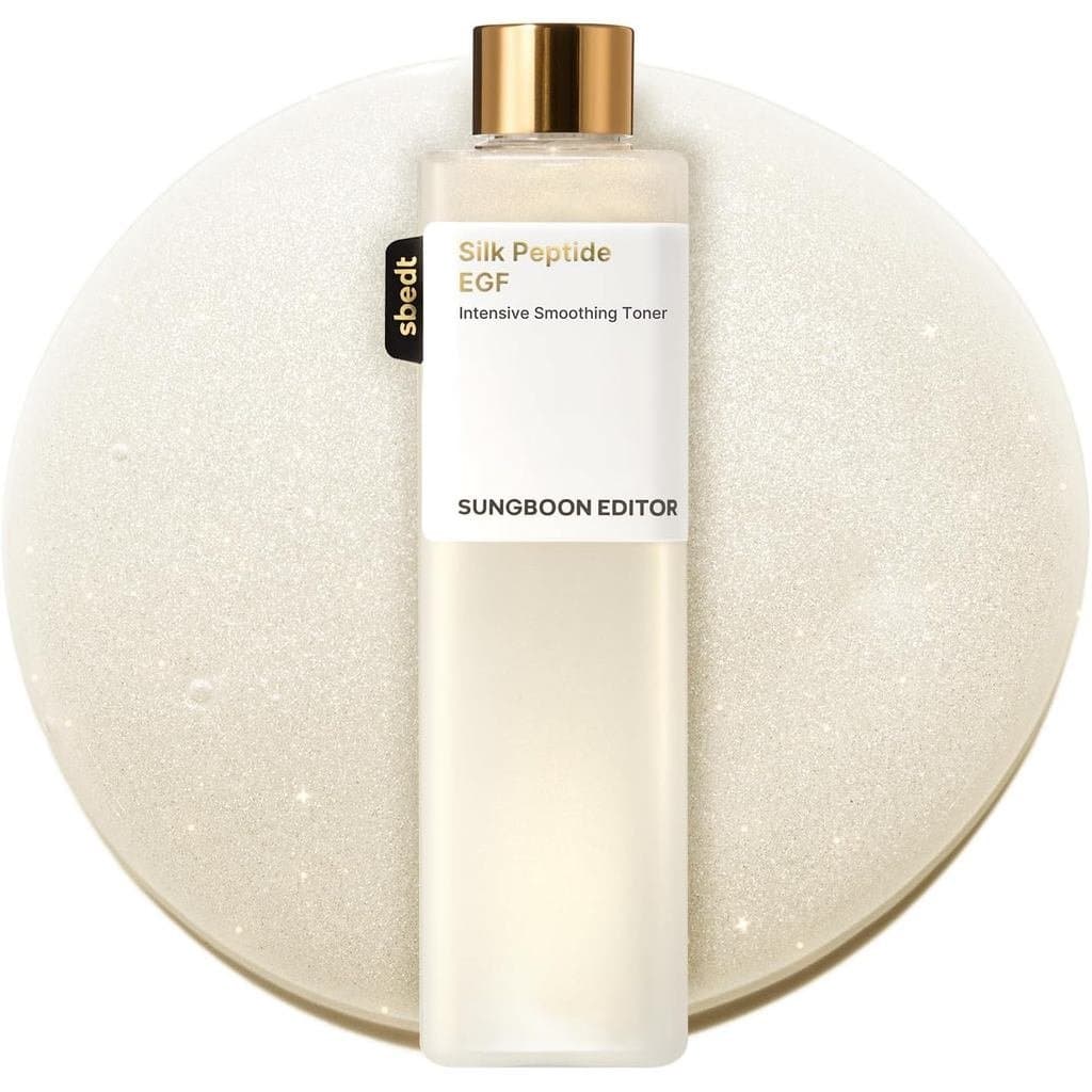 SUNGBOON EDITOR Silk Peptide EGF Facial Toner, contendo peptídeo de cobre, adequado para sensível, hidrata e suaviz
