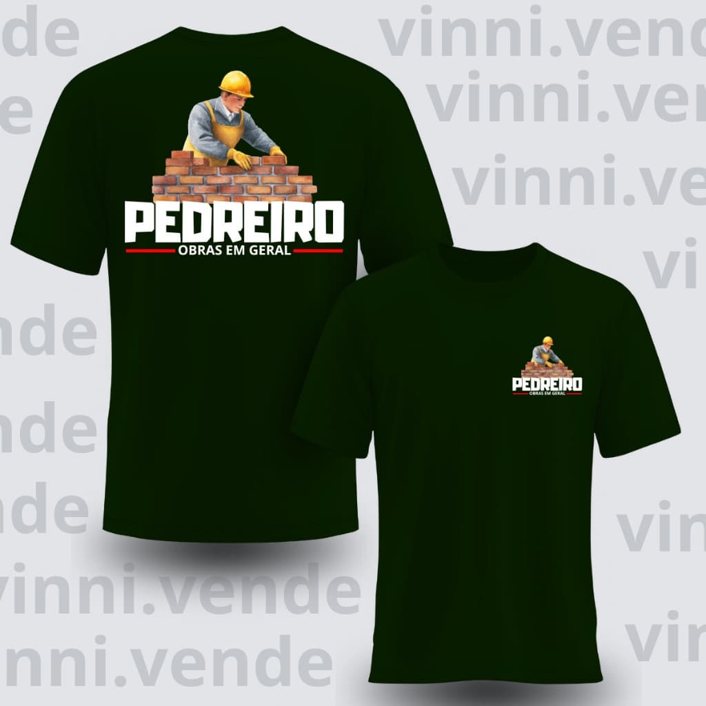 Camisa de Obra Pedreiro Servente Ajudante Construção Civil Uniforme Trabalho Reforçado Algodão Confortável