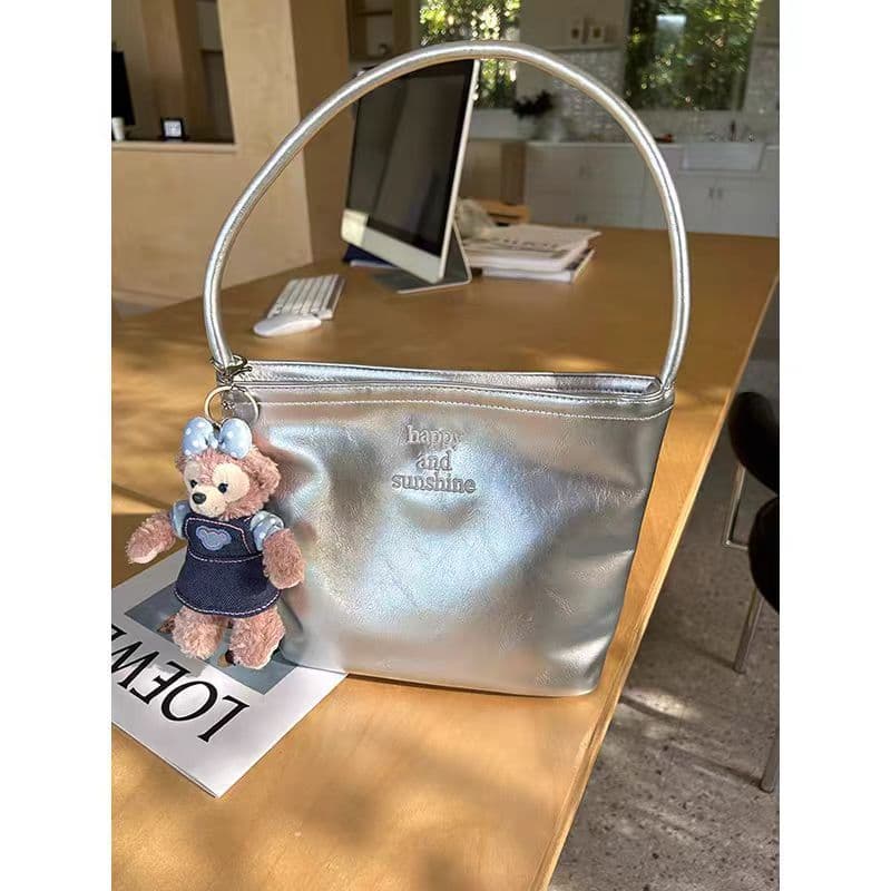 Bolsa de ombro casual versátil e elegante, bordada, moderna e estilosa, bolsa de mão de alta qualidade.