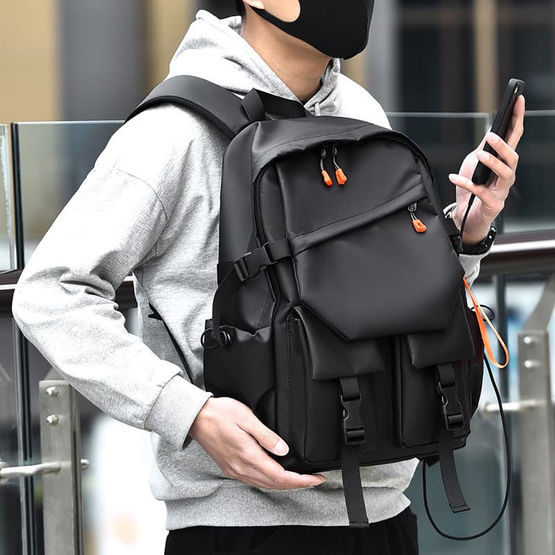 Mochila masculina casual e moderna de grande capacidade – bolsa de viagem esportiva para estudantes do ensino fundamenta