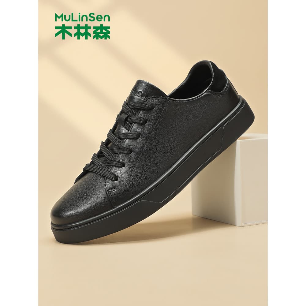 Mulinsen sapatos masculinos de couro genuíno tênis esportivos casuais 2026 novo estilo outono couro genuíno sola macia s