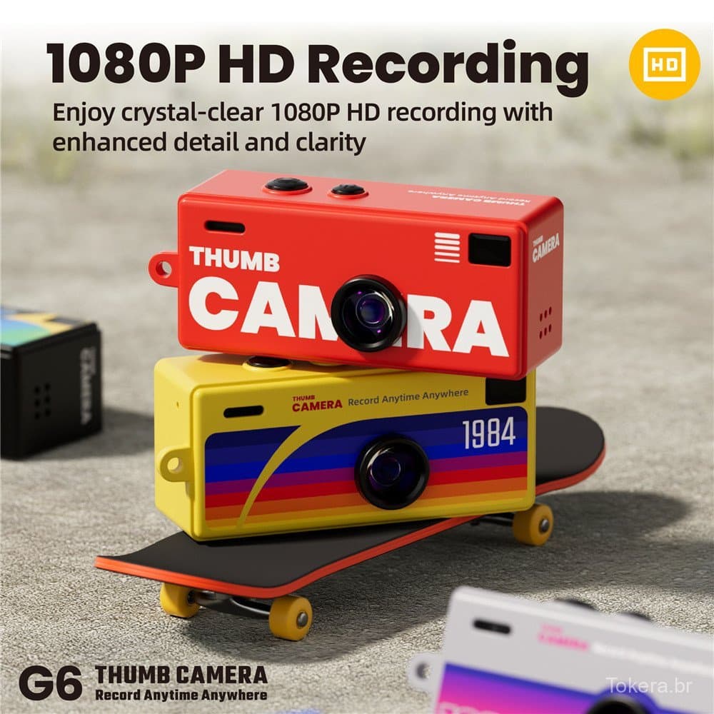 Câmera Mini G6 Portátil para Crianças, Câmera Retro de Bolso para Esportes ao Ar Livre