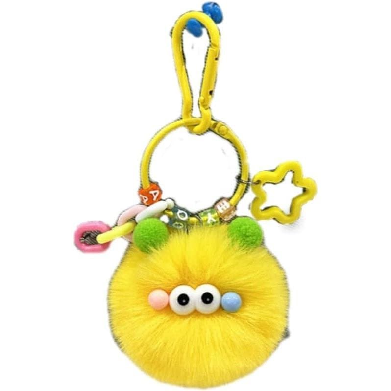 Chaveiro de Pelúcia em Estilo Cartoon Fofo, Acessório Criativo para Bolsas, Presente para Estudantes, Chaveiro com Letra