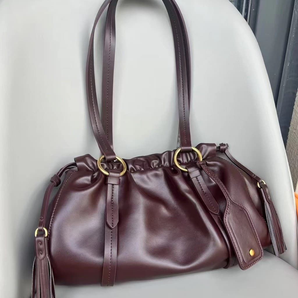 Bolsa elegante para mulheres de meia-idade, bolsa transfronteiriça de couro em formato de bolinho, estilo padrão d