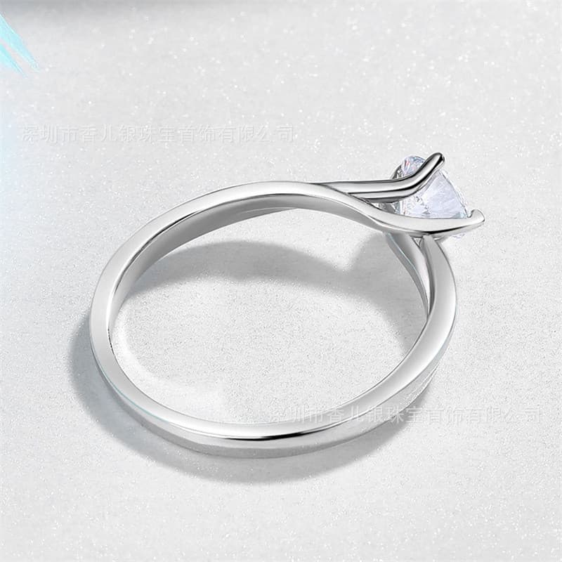JZ391 linda chegada 60 pontos simulação diamante anel feminino minimalista quatro garras incrustadas pedra única pequeno