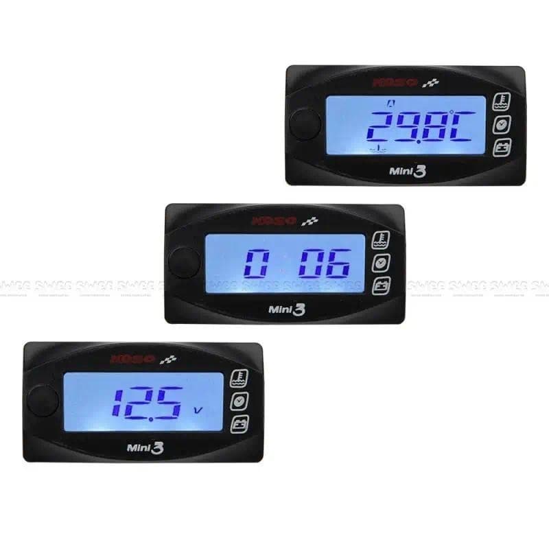 KOSO Instrumento 3 Em 1 , Medidor De Temperatura Da Água , Voltímetro , Painel , Display De Tempo , Adequado Para Modifi