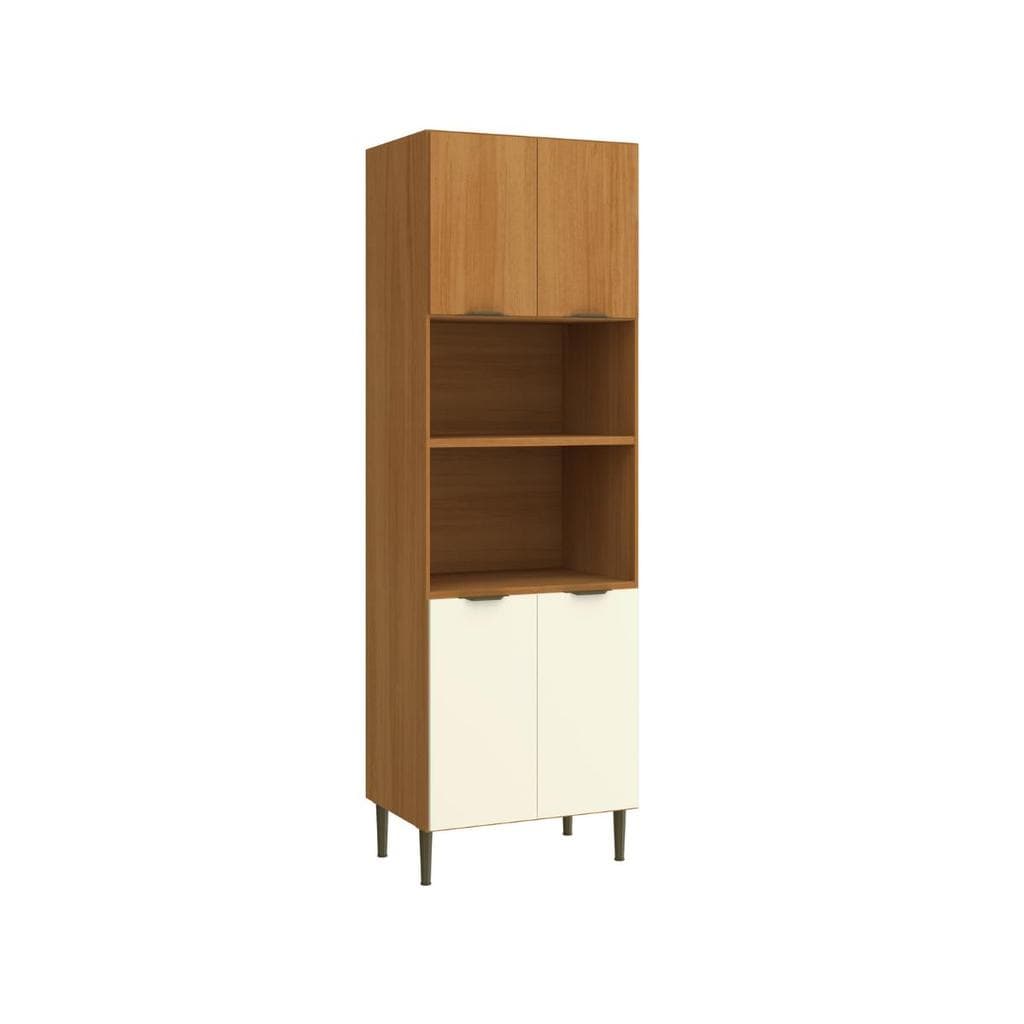 Armário Torre Quente  2 Fornos 4 Portas Nature Off White 220x70 cm Safira