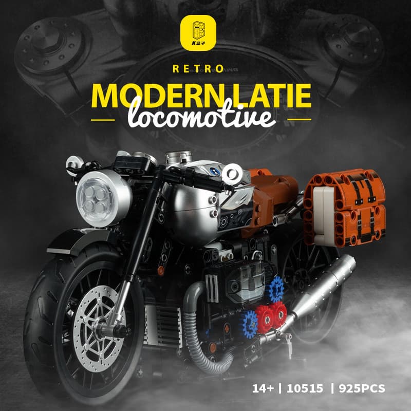 Brinquedo de montagem de blocos de construção de modelo de motocicleta Latte, peça tecnológica, decoração, presente