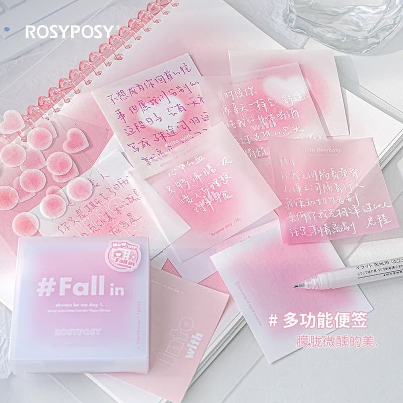 Rosyposy Sticky Notes Os alunos usam papel de ácido sulfúrico Papel de nota pegajosa Etiquetas graváveis Adesivos de índ