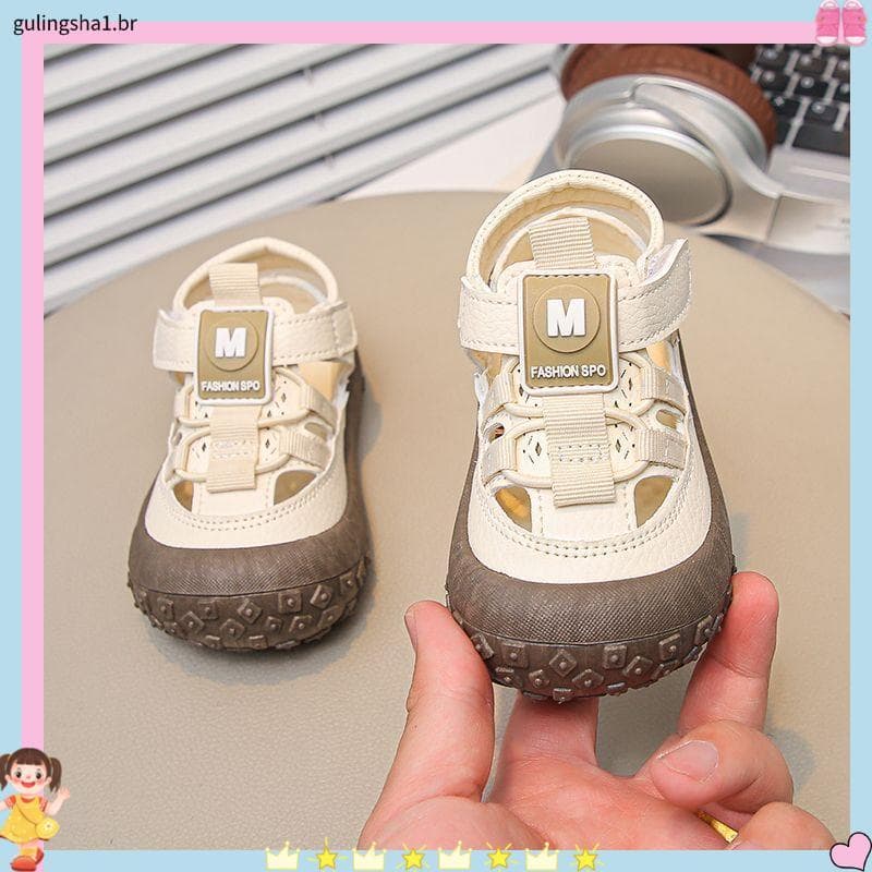Pequeno pato amarelo novo estilo verão sandálias esportivas do bebê meninos buraco sapatos meninas funcionais sapatos da