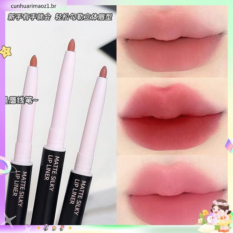 Delineador labial fosco, contorno labial, formato de lábio, à prova d'água, fosco, de longa duração, Base de realce lab