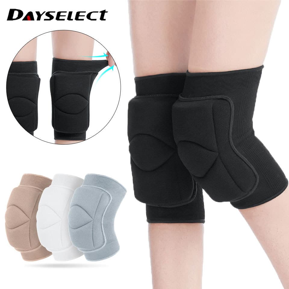 DAYSELECT 1 Peça Esportiva Antiderrapante Joelheira Grossa À Prova De Frio Esponja Basquete Equitação Patela Cinta