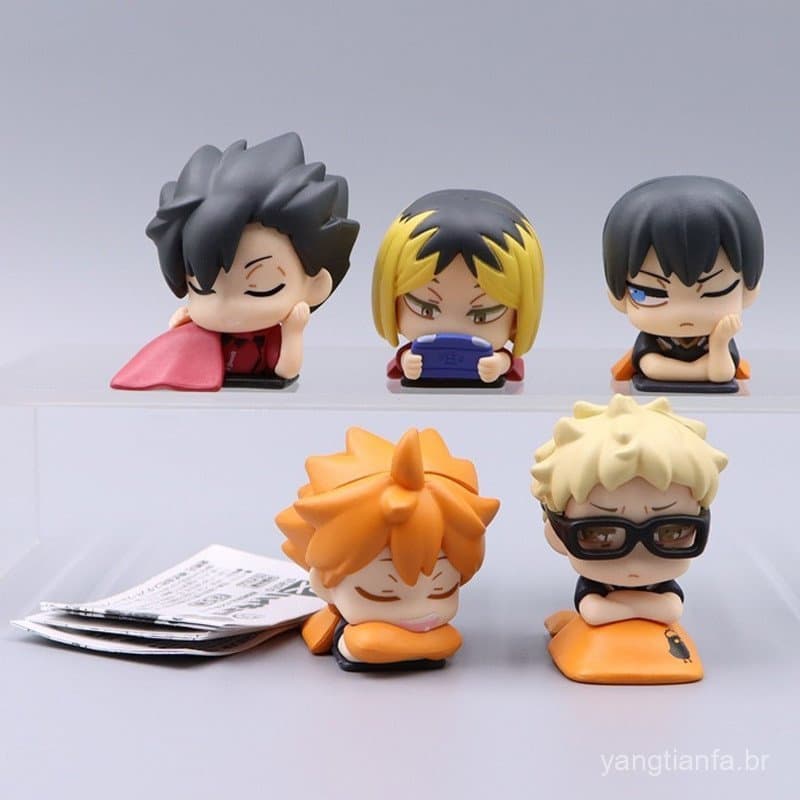 5 Pçs/Set 3-4cm Anime Haikyuu ! Boneca De Sono Kozume Kenma Hinata Shoyo Tobio Kageyama Tsukishima Kei Q Versão Figuras