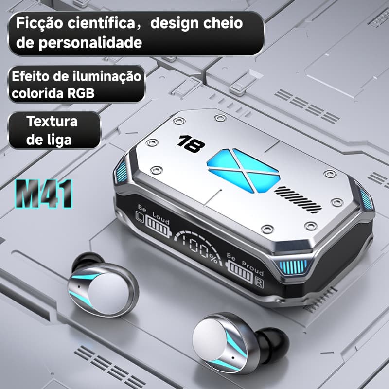 M41-Fone de ouvido Bluetooth sem fio com ruído intra-auricular pode chamar fone de ouvido para jogos