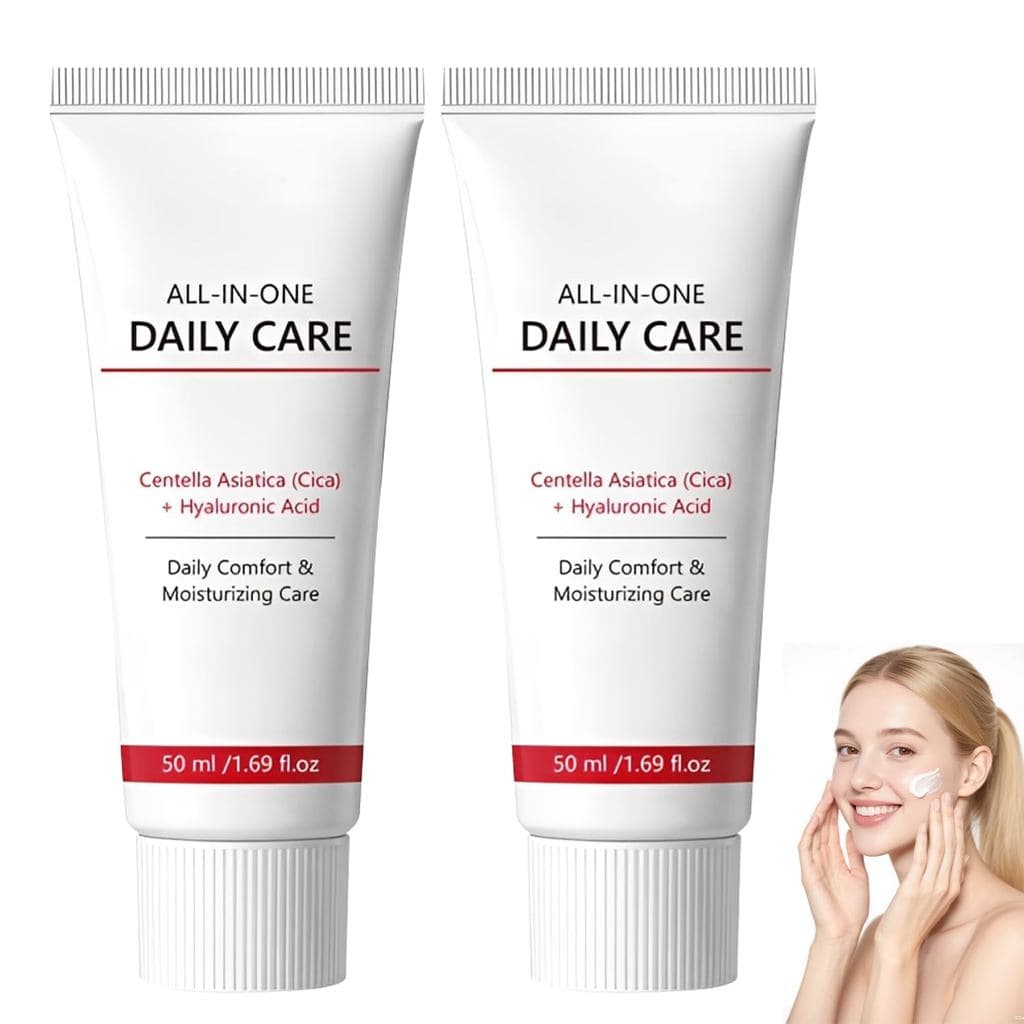2 Peças de Creme Anti-Idade Tudo-em-Um, Hidrata Profundamente com Colágeno de Centella e Ácido Hialurônico, Firma e Redu