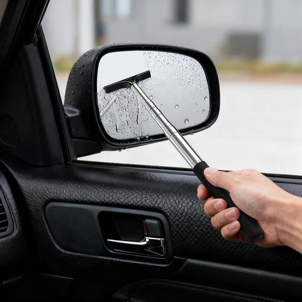 Raspador de Espelho Lateral, Raspador de Espelho de Carro, Limpador Retrátil de Espelho Retrovisor para Todos os Veículo