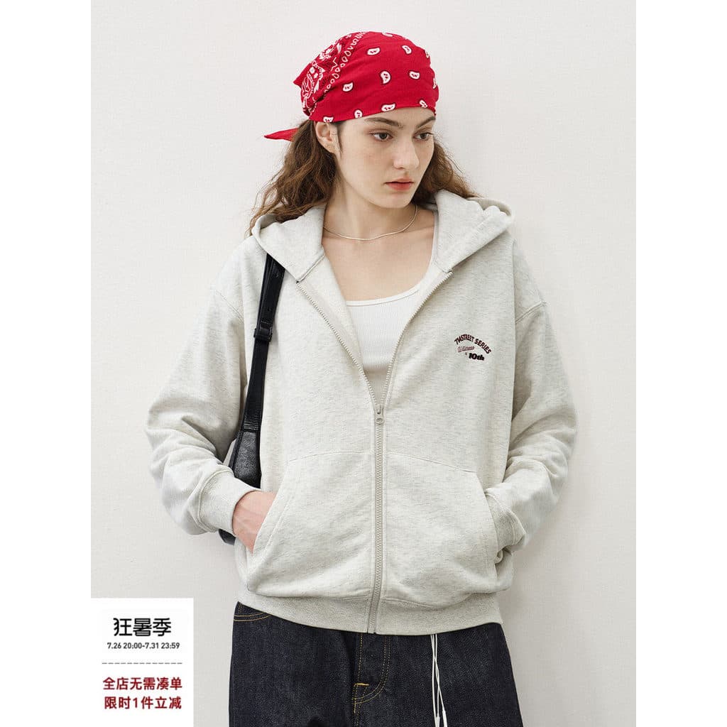714street Retro impresso moletom com capuz Cardigan masculino 2025 outono inverno Street Wear casal com capuz jaqueta so
