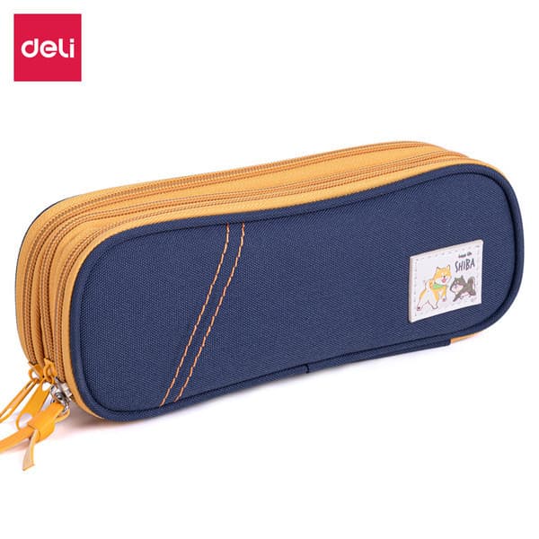 | 【pencil case】 | ✺Deli 67073 Estojo de lápis de três camadas de grande capacidade masculino feminino estudante caixa de