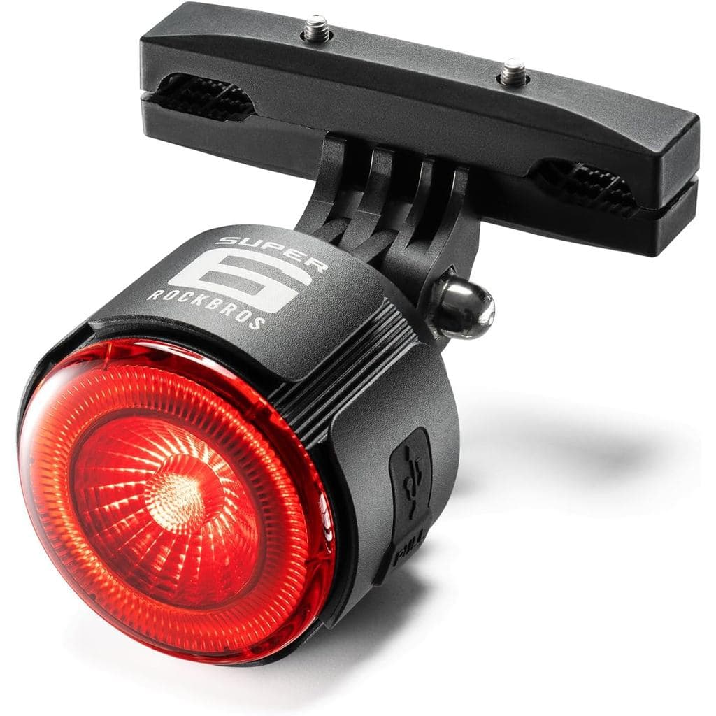 Lanterna Traseira para Bicicleta ROCKBROS, Luz Traseira Anti-Perda com Sensor de Freio, Lanterna Inteligente para Ciclis