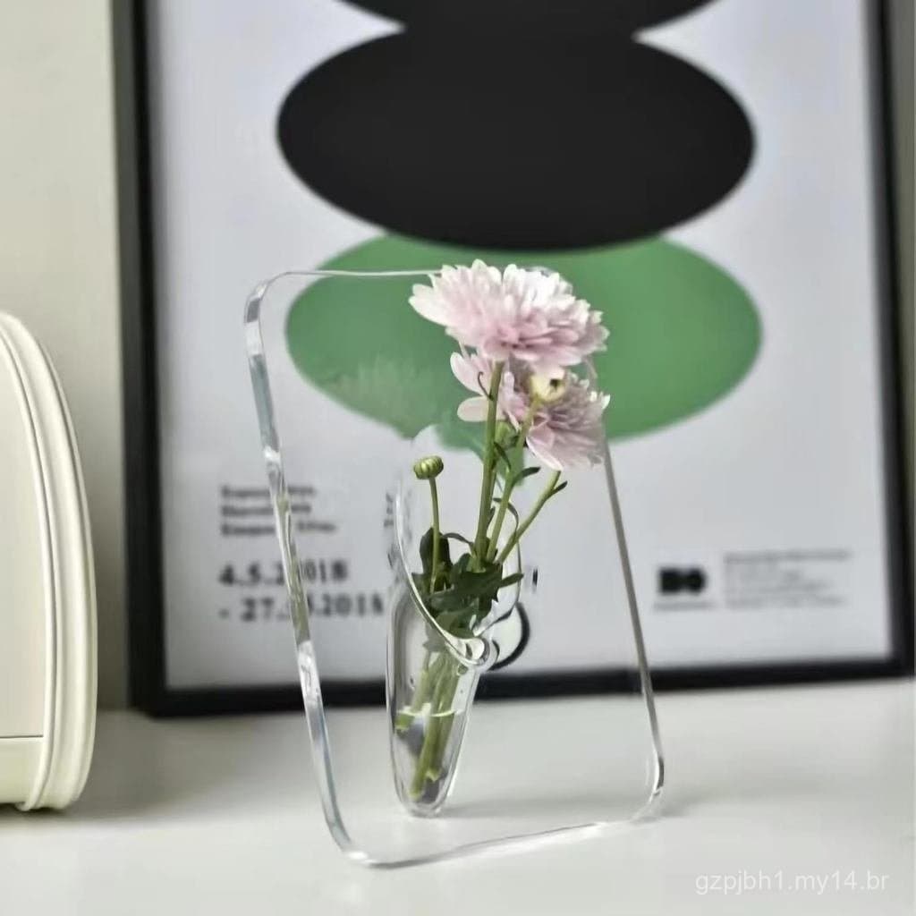 Vaso de Flores em Acrílico Transparente - Vasos de Arte Moderna para Decoração de Casa, Vasos Decorativos Únicos para Me