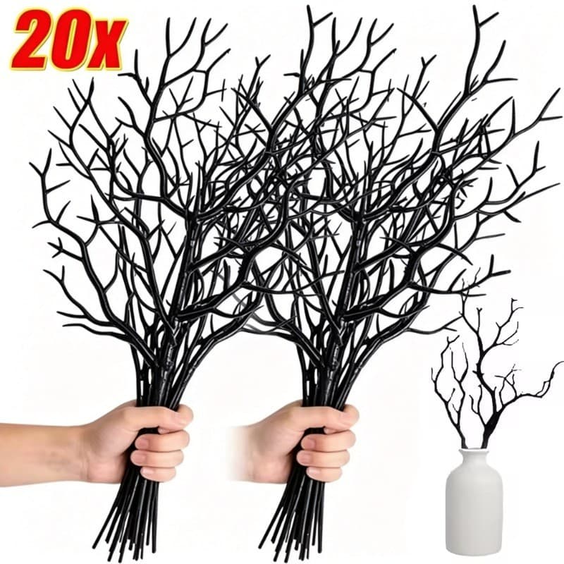 [Decoração De Halloween] Ramos Mortos Artificiais-Galhos Falsos Pretos Góticos-Ornamento De Peça Central De Mesa-Festa D