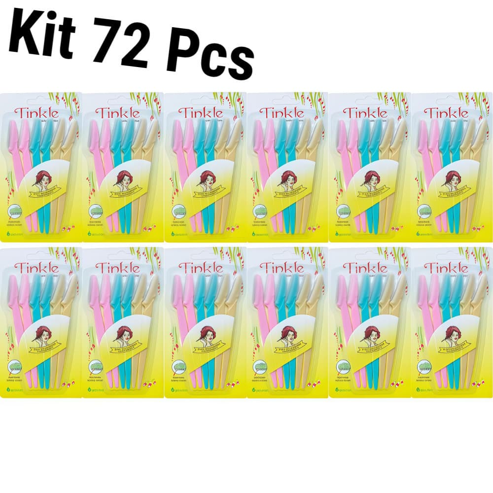 Kit 72 Pcs Navalhas Para Sobrancelhas e Rosto Q Bela Manuela Lash Design