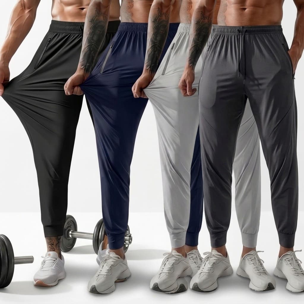 Calça Jogger Unissex Poliamida Com Elastano Esporte Secagem Rápida Academia Treino Fitness Slim Fit Tactel