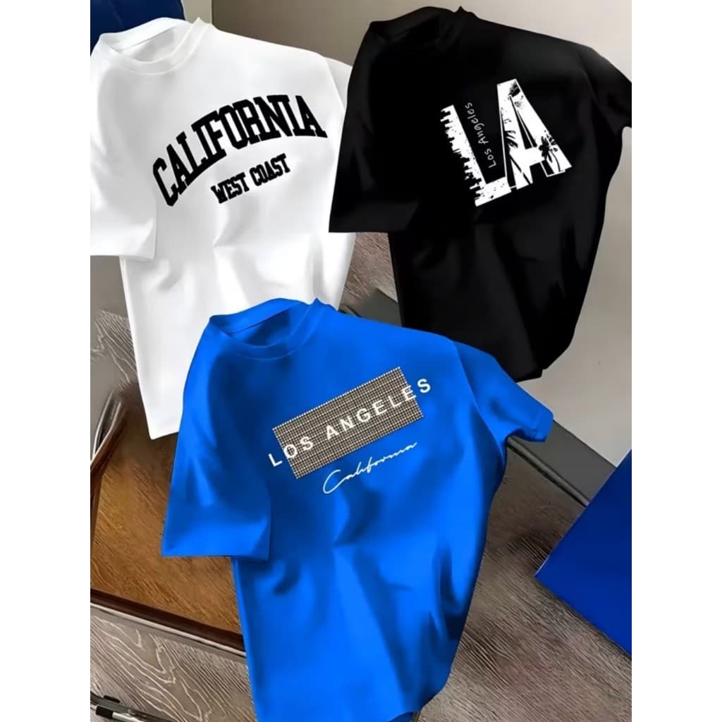 Kit 3 Camisetas Infantis 100% Algodão Califórnia Blogueirinho Streetwear