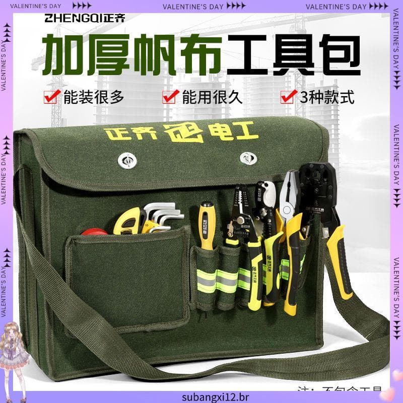 Bolsa para eletricista multifuncional bolsa de ombro lona espessada bolsa de cintura grande pequena bolsa de ferramentas
