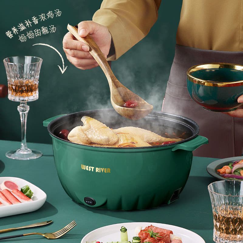 Panela quente elétrica multifuncional doméstica vaporizador elétrico dormitório pequena panela elétrica wok wok fogão el