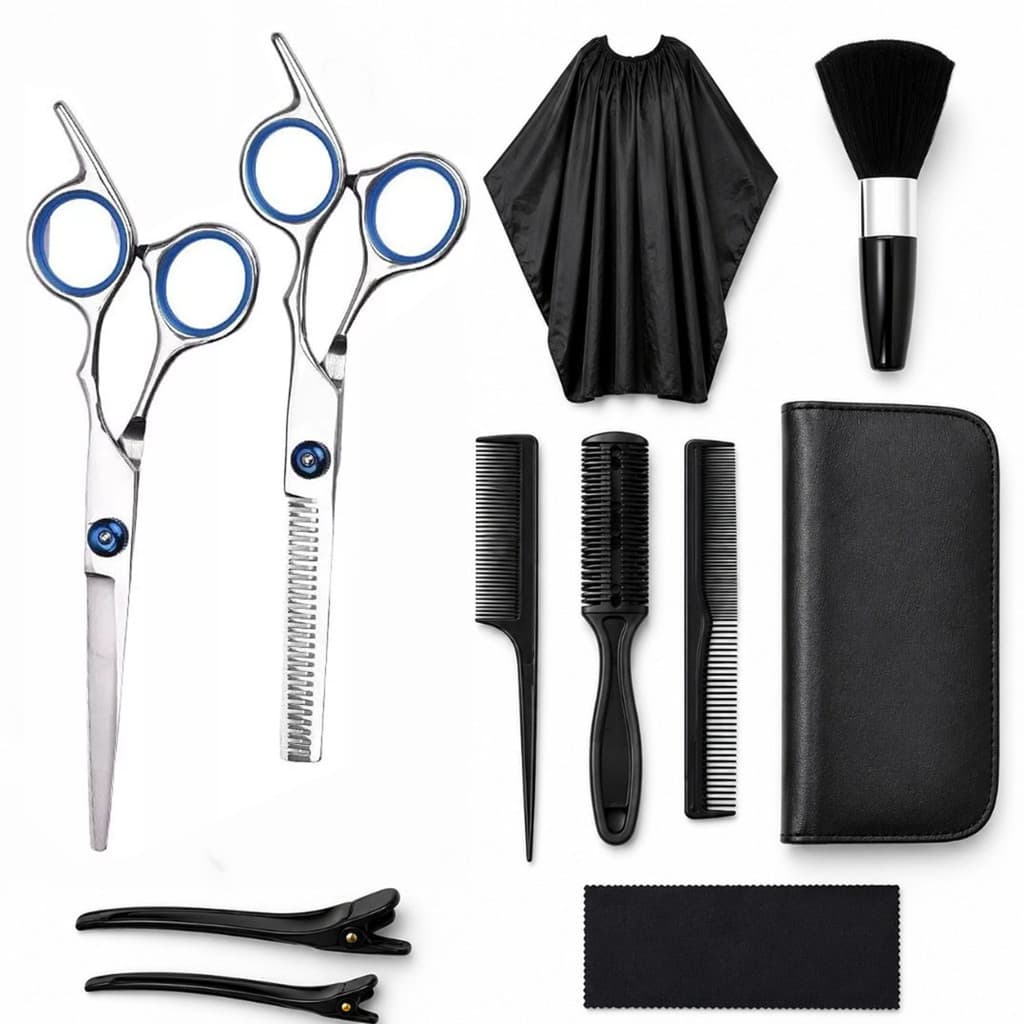 Kit 11 Tesouras De Barbeiro Cortar Cabelo Pente Ferramentas Especializadas de Corte de Cabelo