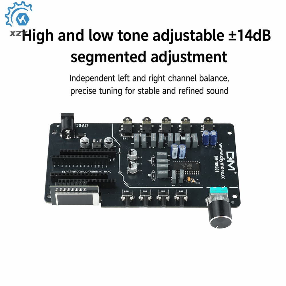 Controlador De Áudio Digital DC7-12V TDA7440 Módulo De Entrada Estéreo De 4 Canais Com Tela De Exibição ST7735 De 1.8 Po