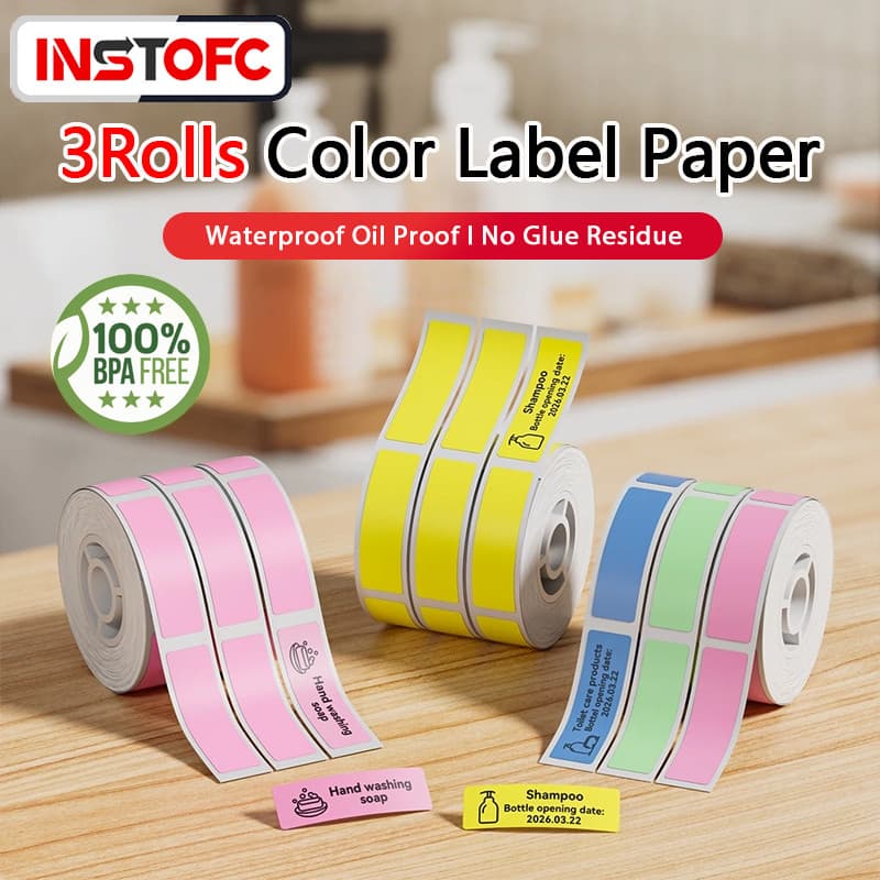 Marklife Color Label 12-15mm Adesivo Térmico 3 Rolos À Prova D'água De Óleo Sem Resíduos De Cola