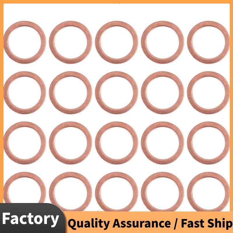 20 Peças 10mm x 14mm x 1mm Arruela De Cobre Vedação Espaçadora