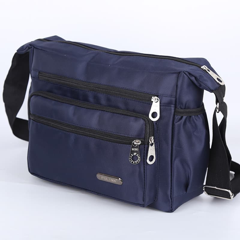 Bolsa masculina de ombro com vários compartimentos para viagem de negócios em tecido Oxford
