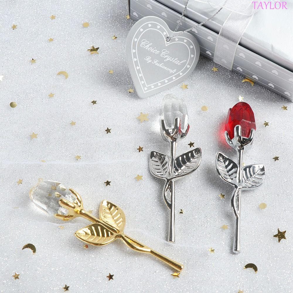TAYLOR Cristal Rosa Flor Metal Mini Lembrança Dia Dos Namorados Imitação
