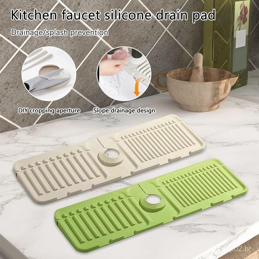 Esta almofada de silicone possui um design exclusivo e é adequada para torneiras de cozinha. A cor é aleatória.