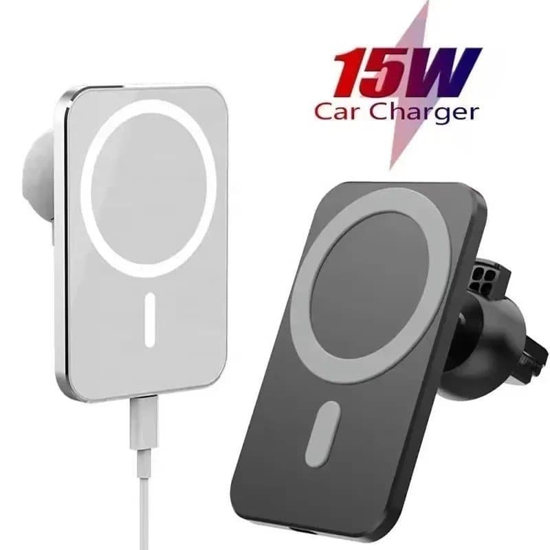 Carregador Sem Fio Magnético de 15W para Carro, Suporte Magnético para Carregamento de Celular Magsafing para iPhone