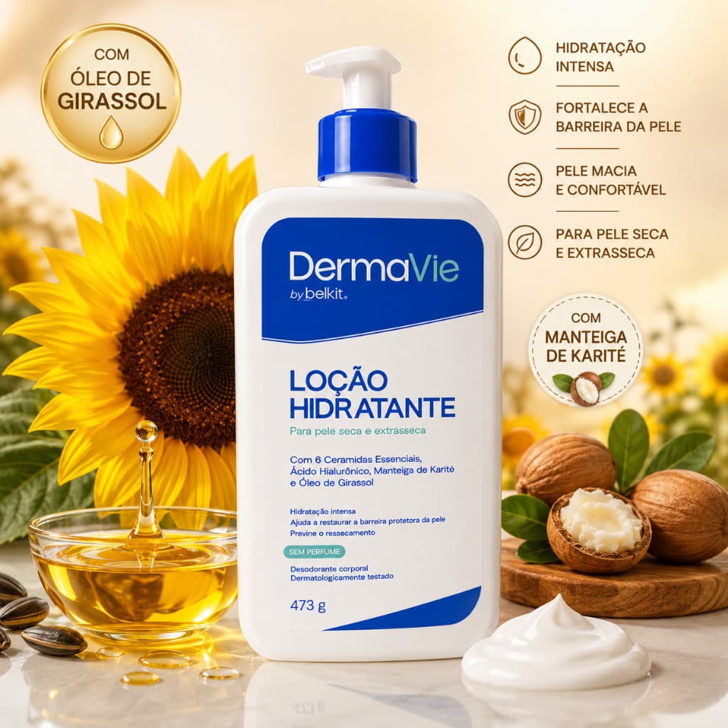 Loção Corporal DermaVie Ceramidas Ácido Hialurônico