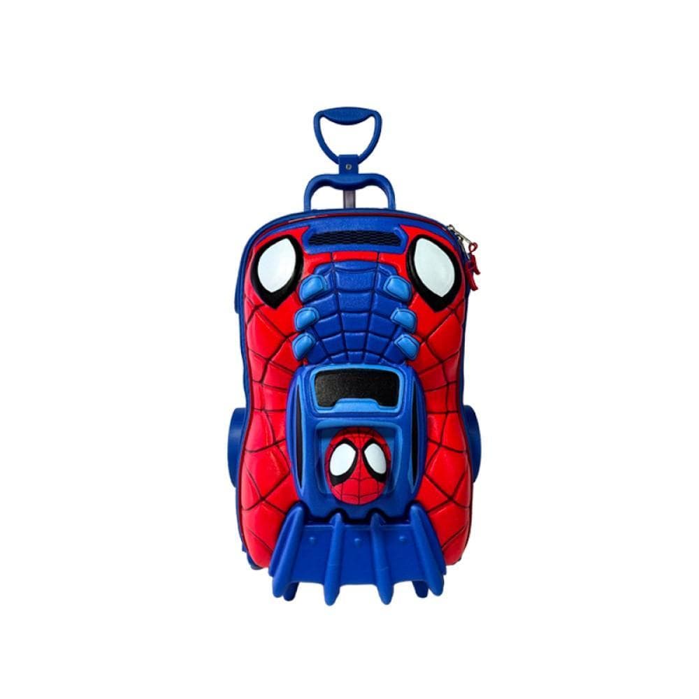 Mochila de Rodinhas 3D Maxtoy Spidey Peter Carro Azul