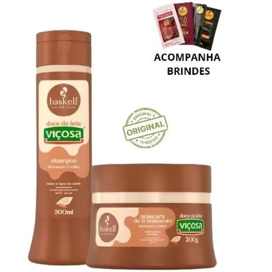 kit Haskell Shampoo + Mascara Doce De Leite 300gr