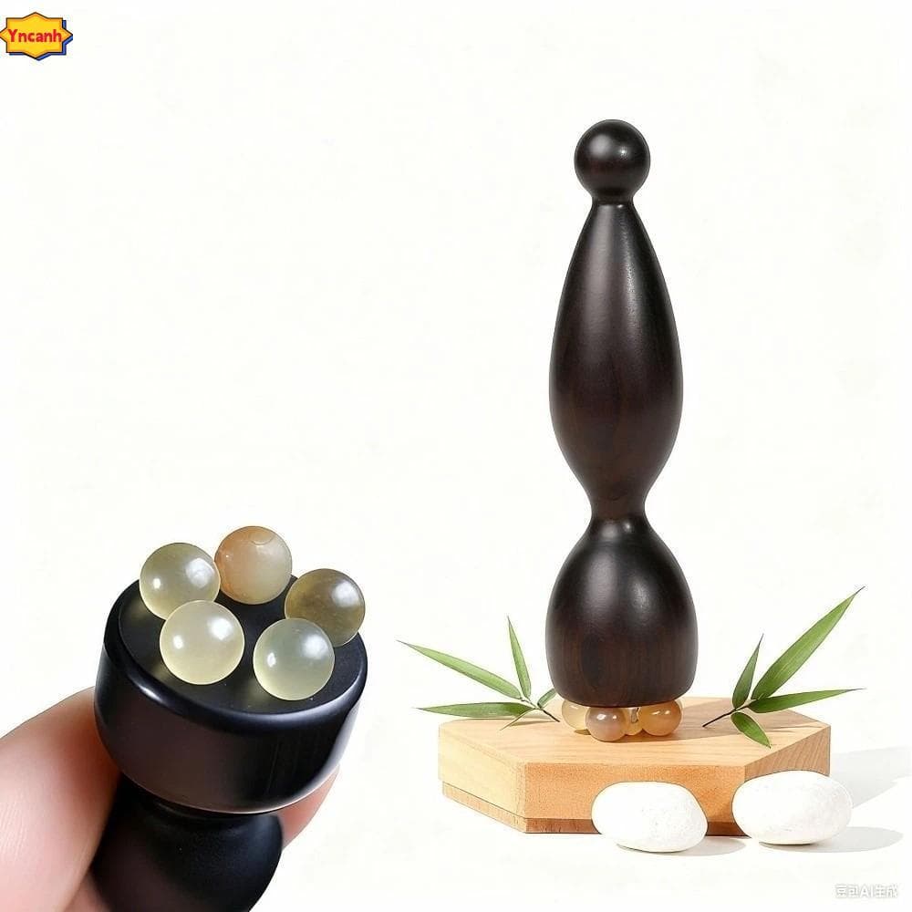 Rolo Massageador De Olhos YNCANH , Facial Portátil Em Forma De Lótus , Bastão De Massagem De Material Natural