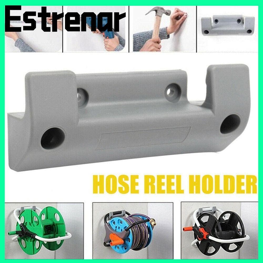 Suporte De Carretel De Mangueira De Jardim ESTRENAR , Com Parafusos De Expansão Gancho De Estrutura De Tubo De Água Cinz